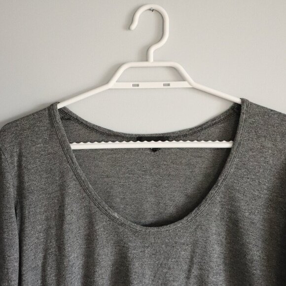 Wilfred Free Women's Grey Small Scoop Neck Stretch Casual Long Sleeve T-Shirt - Picture 4 of 9